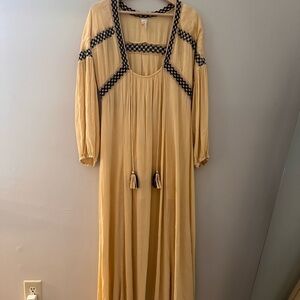 RAGA Yellow Long Sleeve Dress with Black Details